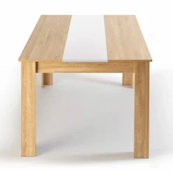 IDMarket Table salle à manger moderne imitation hêtre et blanc* Collection Contemporaine|Salle À Manger Complète