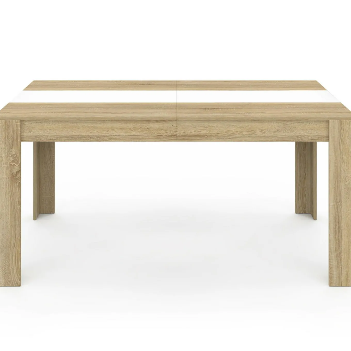 IDMarket Table salle à manger moderne 160 cm imitation hêtre et blanc* Collection Contemporaine|Salle À Manger Complète