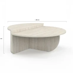IDMarket Tables basses rondes effet travertin* Collection Contemporaine|Tables Basses