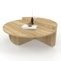 IDMarket Tables basses rondes hêtre* Collection Design|Collection Contemporaine
