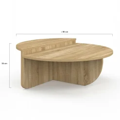 IDMarket Tables basses rondes hêtre* Collection Design|Collection Contemporaine