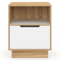 IDMarket Tables de chevet 1 tiroir blanc hêtre* Collection Design|Collection Moderne