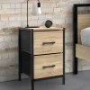 IDMarket Tables de chevet 2 tiroirs en tissu style industriel - lot de 2* Meubles Tiroirs|Meubles Bas