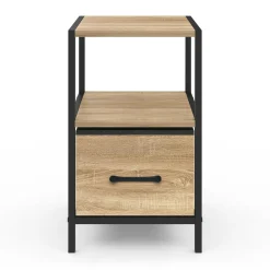 IDMarket Tables de chevet avec 1 tiroir en tissu et 1 niche : lot de 2* Meubles Tiroirs|Meubles Bas