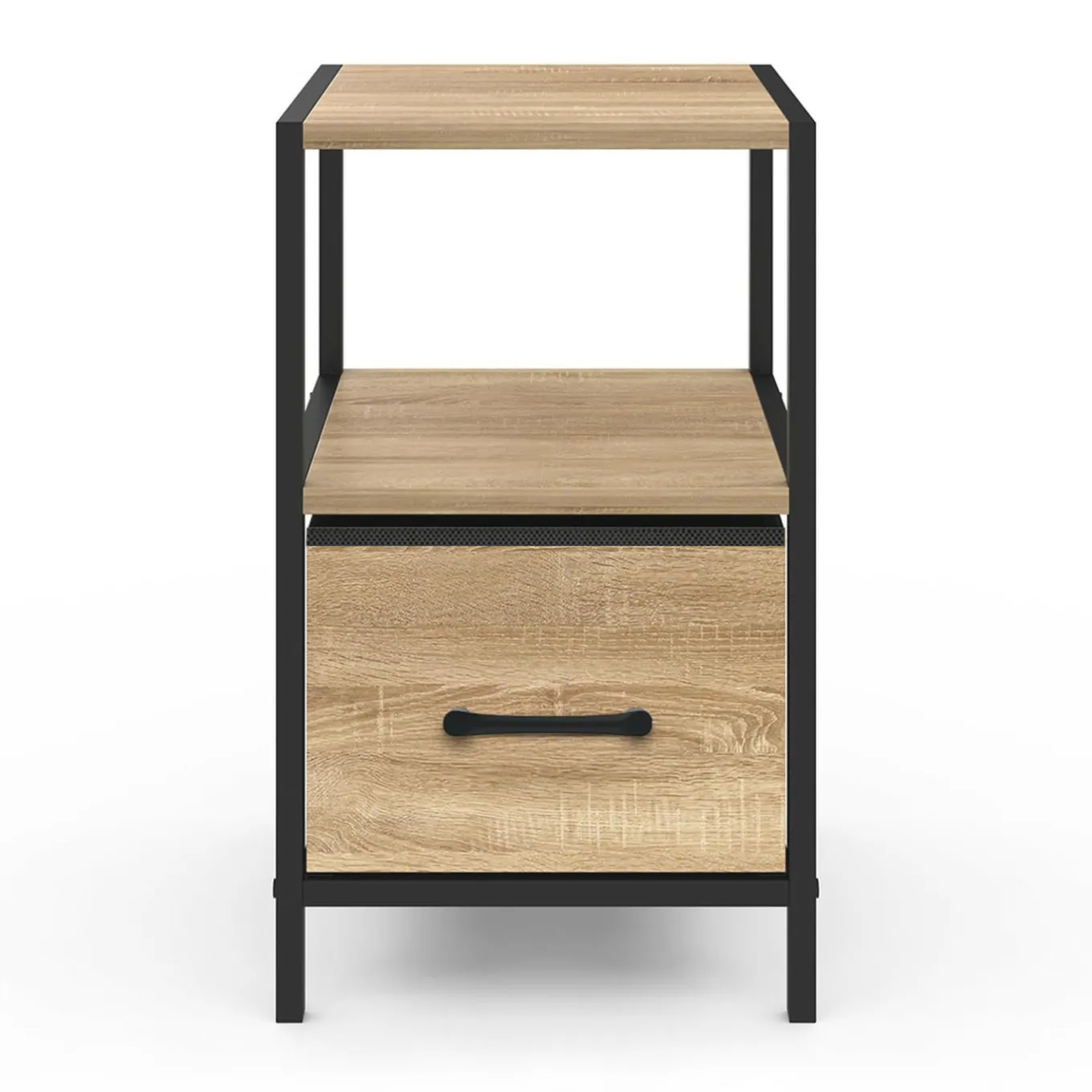 IDMarket Tables de chevet avec 1 tiroir en tissu et 1 niche : lot de 2* Meubles Tiroirs|Meubles Bas