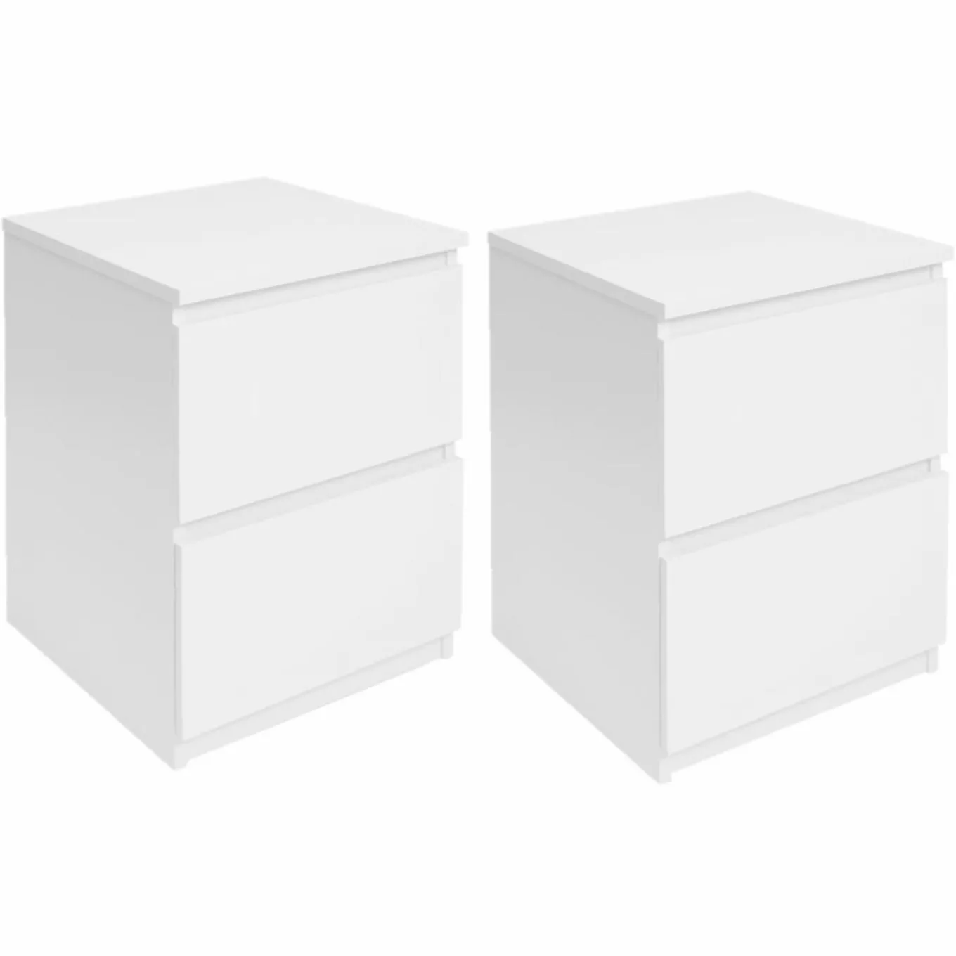 IDMarket Tables de chevet bois blanc avec tiroirs* Meubles Blancs|Collection Design