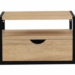 IDMarket Tables de chevet murales bois et métal style industriel* Meubles Tiroirs|Meubles Bas