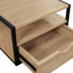 IDMarket Tables de chevet murales bois et métal style industriel* Meubles Tiroirs|Meubles Bas