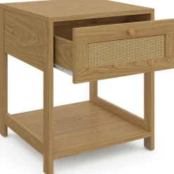 IDMarket Tables de chevet vintage imitation cannage* Meubles Tiroirs|Meubles Bas