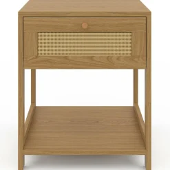 IDMarket Tables de chevet vintage imitation cannage* Meubles Tiroirs|Meubles Bas