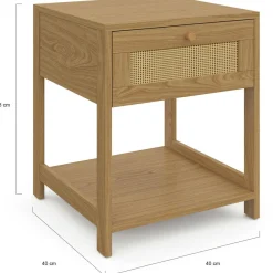 IDMarket Tables de chevet vintage imitation cannage* Meubles Tiroirs|Meubles Bas