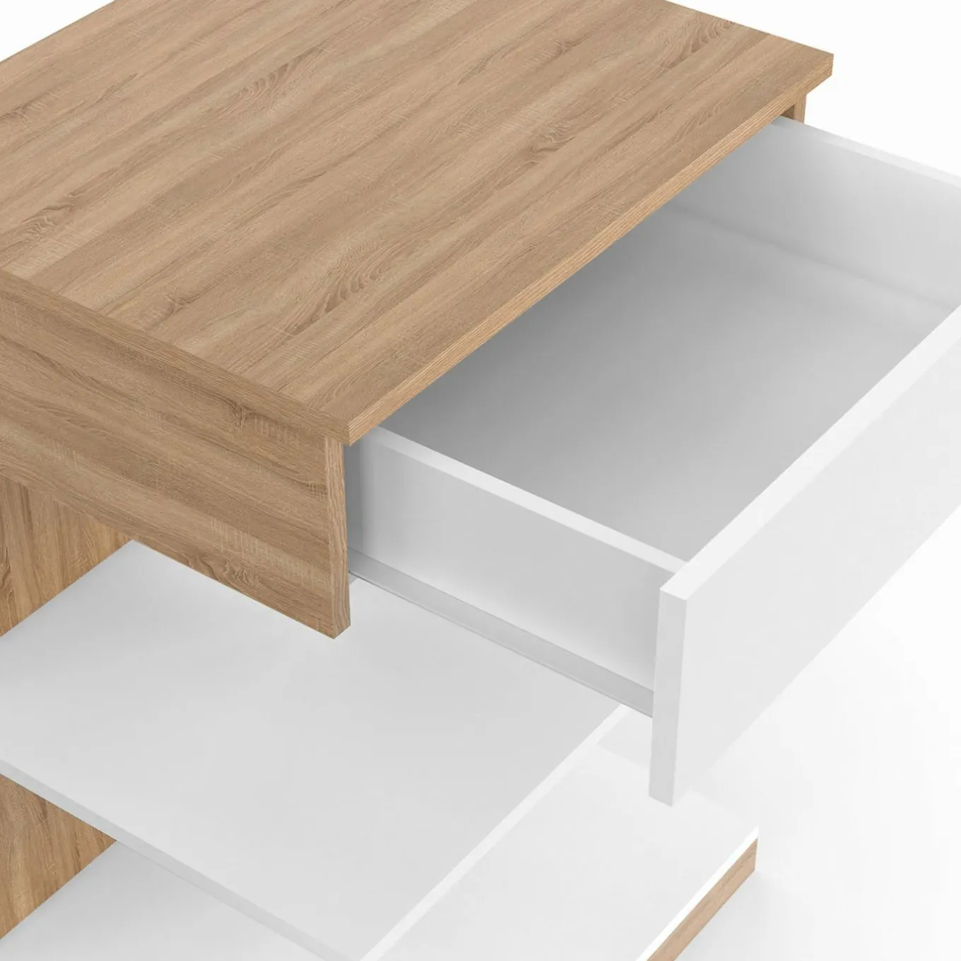 IDMarket Tables de nuit avec un tiroir et deux étagères* Collection Contemporaine|Collection Moderne