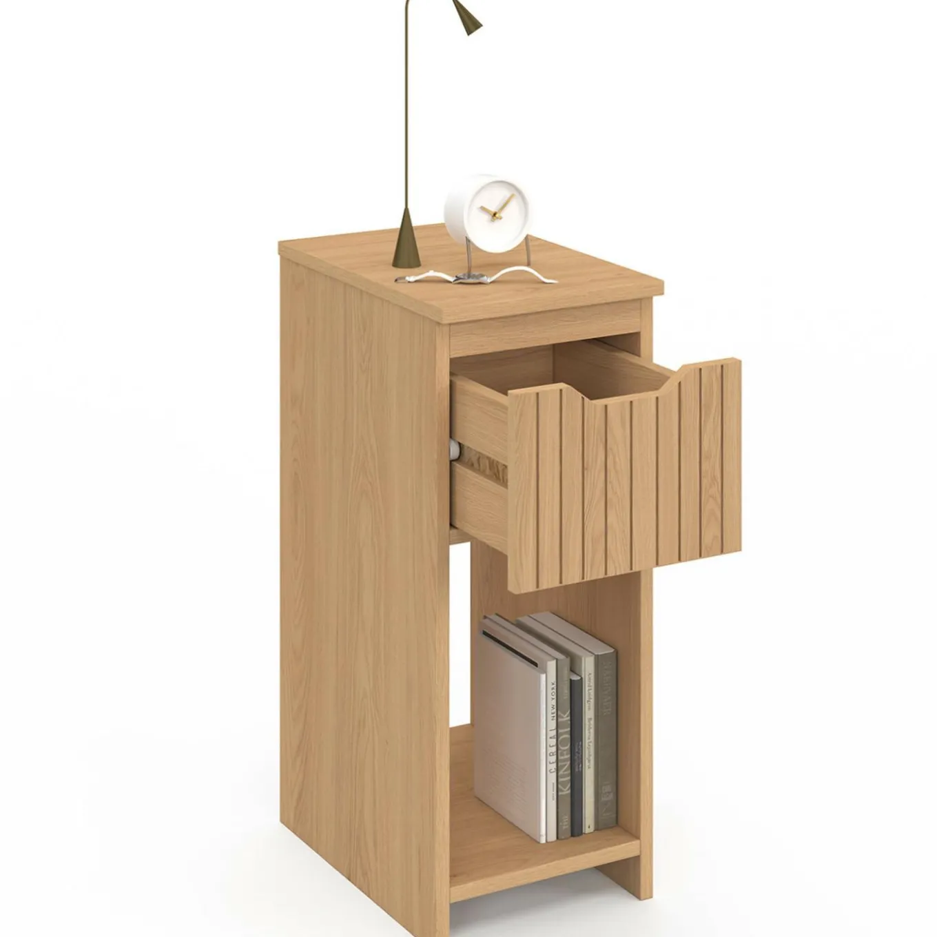 IDMarket Tables de nuit effet lattes et bois* Collection Contemporaine|Chambre Complète Adulte