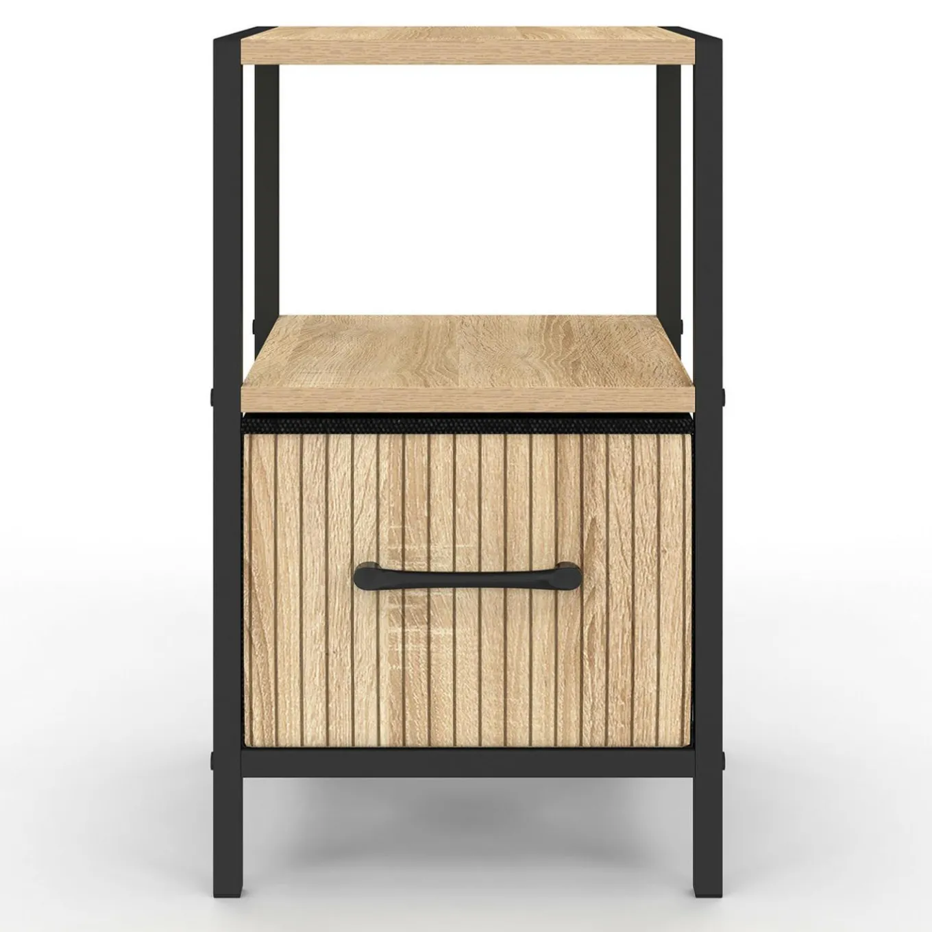 IDMarket Tables de nuit effet lattes* Meubles Tiroirs|Meubles Bas