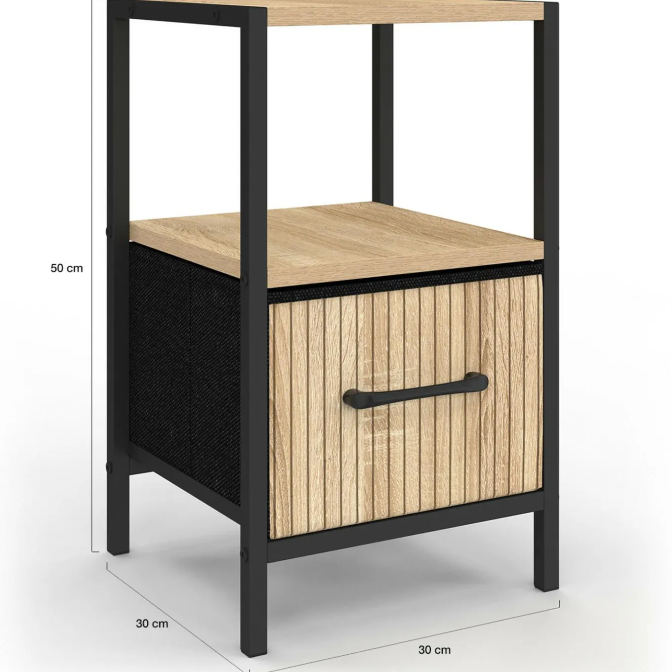 IDMarket Tables de nuit effet lattes* Meubles Tiroirs|Meubles Bas