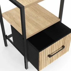 IDMarket Tables de nuit effet lattes* Meubles Tiroirs|Meubles Bas