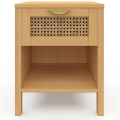 IDMarket Tables de nuit en bois clair avec un tiroir et une niche* Meubles Tiroirs|Meubles Bas