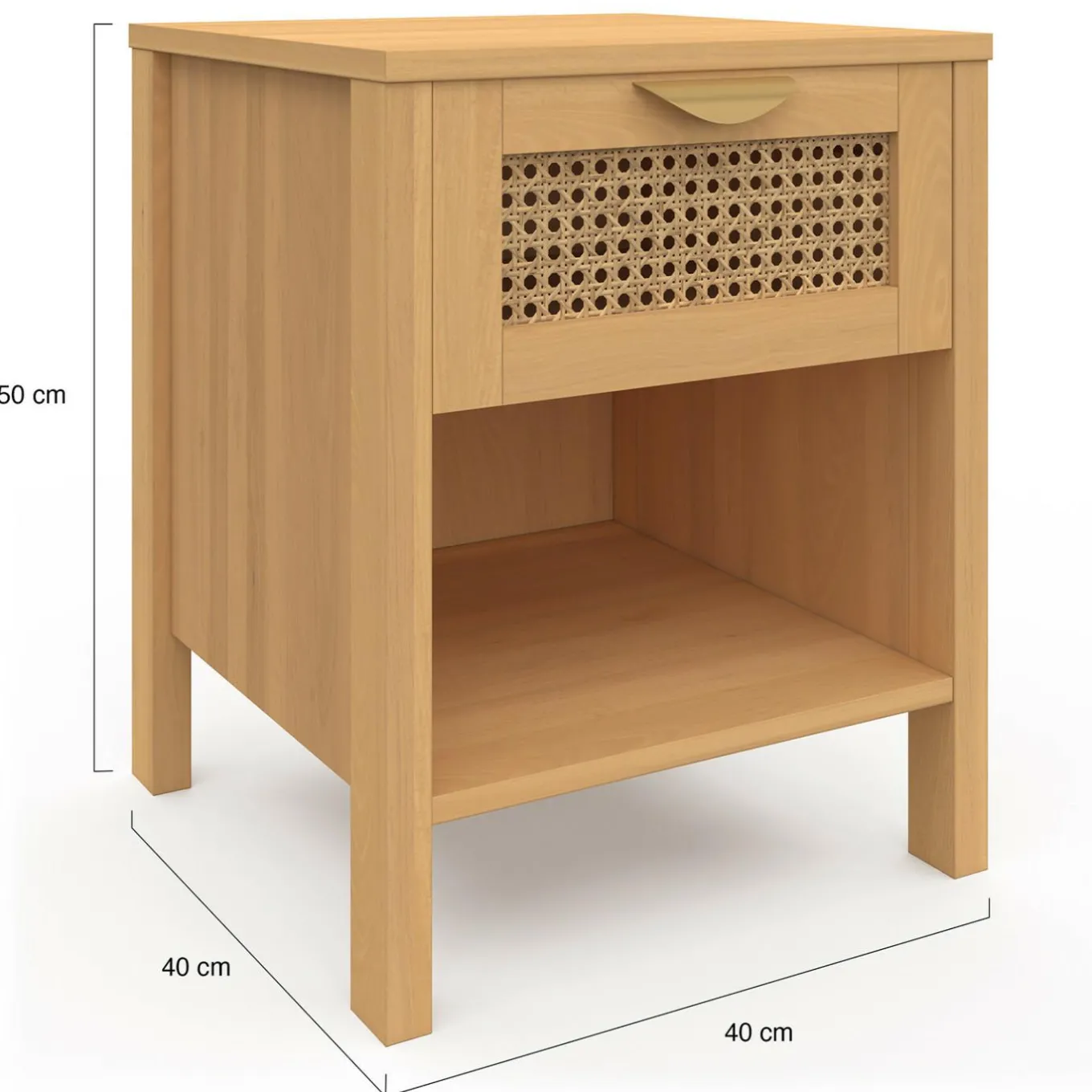 IDMarket Tables de nuit en bois clair avec un tiroir et une niche* Meubles Tiroirs|Meubles Bas