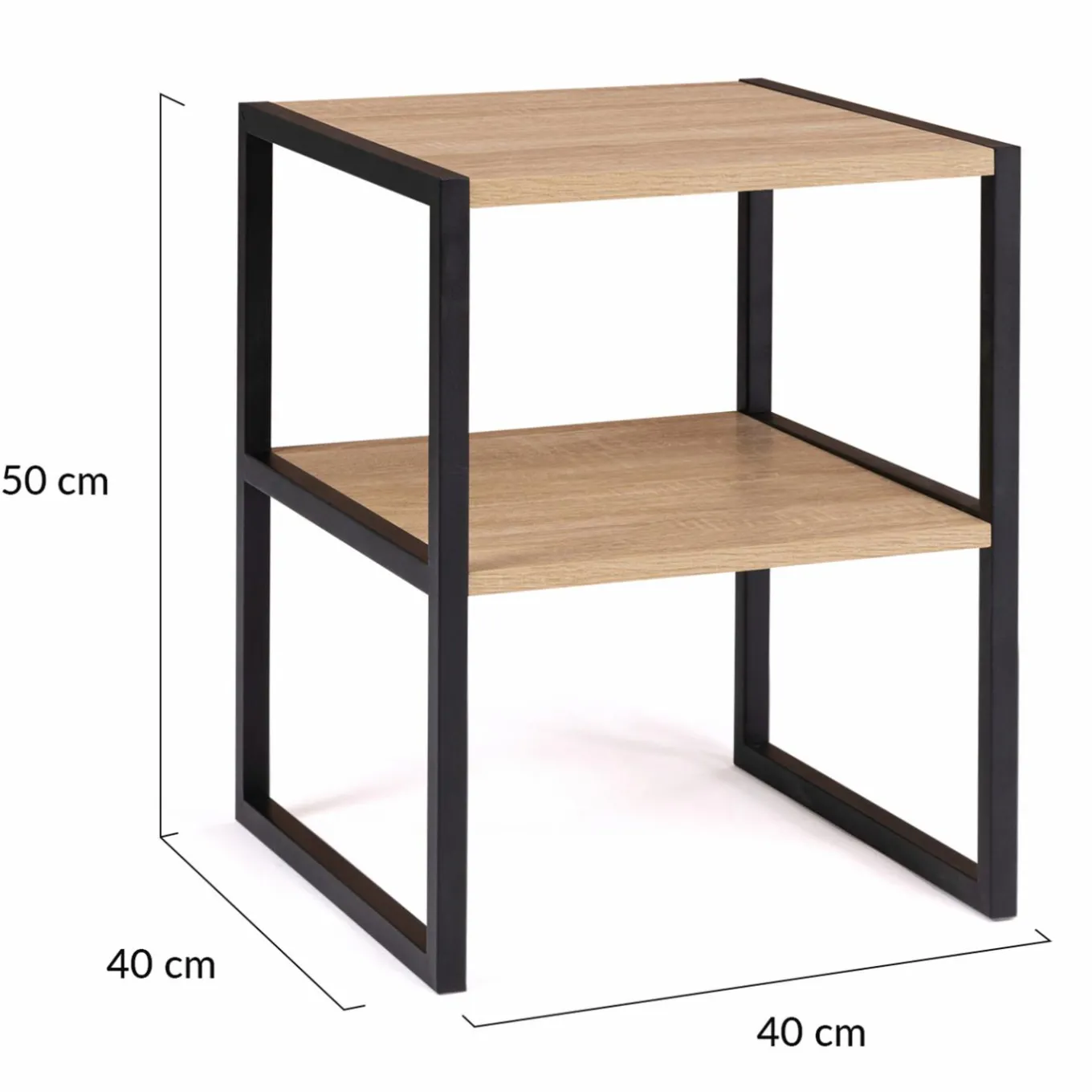 IDMarket Tables de nuit industrielles bois et métal noir* Collection Industrielle|Chambre Complète Adulte