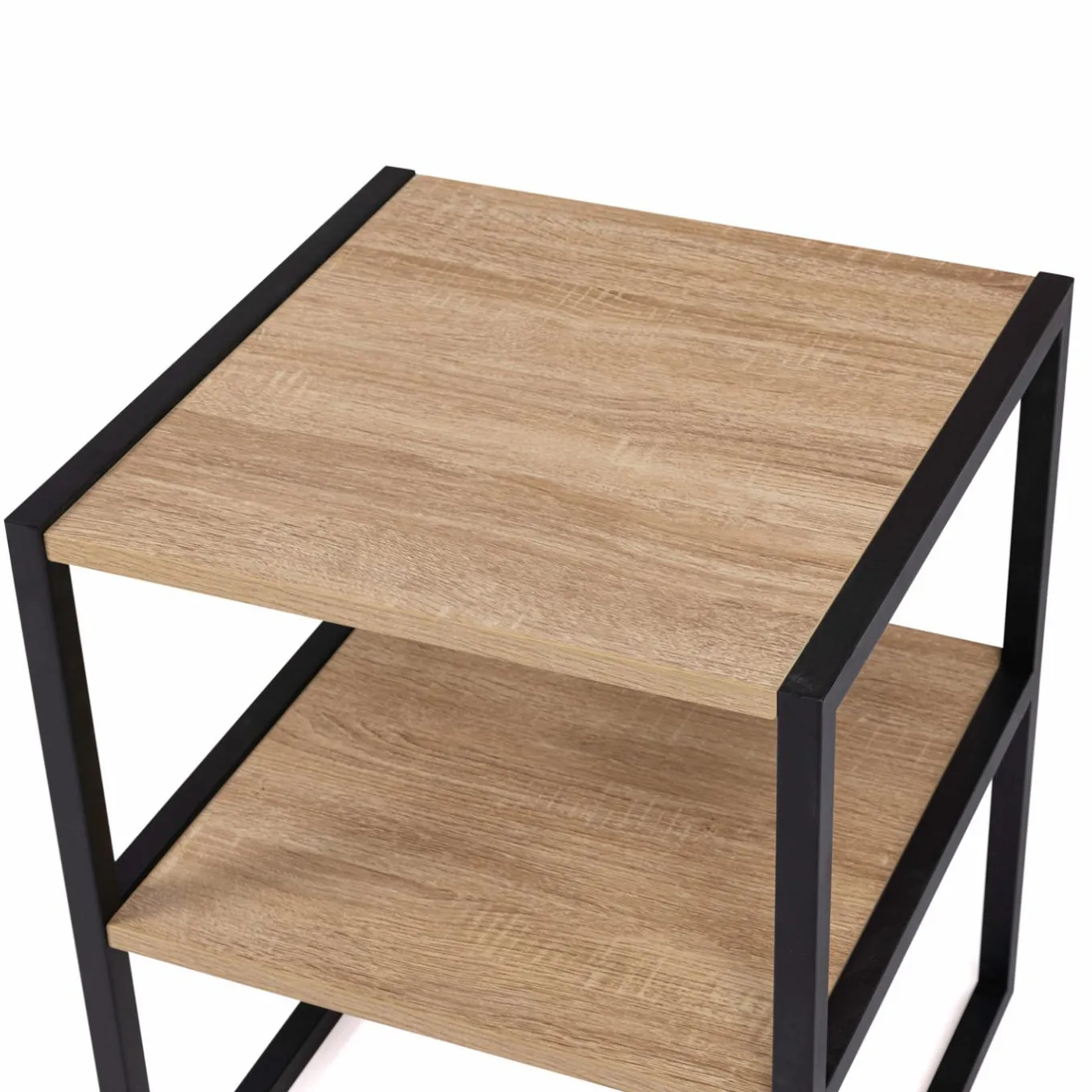 IDMarket Tables de nuit industrielles bois et métal noir* Collection Industrielle|Chambre Complète Adulte