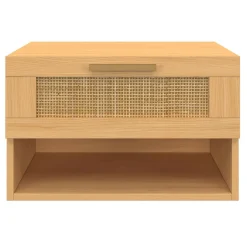 IDMarket Tables de nuit murales cannage et bois* Collection Cannage|Chambre Complète Adulte