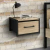 IDMarket Tables de nuit murales industrielles* Chambre Complète Adulte|Tables De Chevet