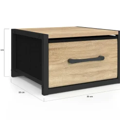 IDMarket Tables de nuit murales industrielles* Chambre Complète Adulte|Tables De Chevet