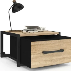 IDMarket Tables de nuit murales industrielles* Chambre Complète Adulte|Tables De Chevet