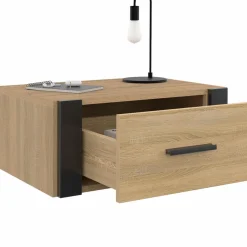 IDMarket Tables de nuit suspendues industrielles avec tiroir et étagère* Meubles Bas|Meubles En Bois