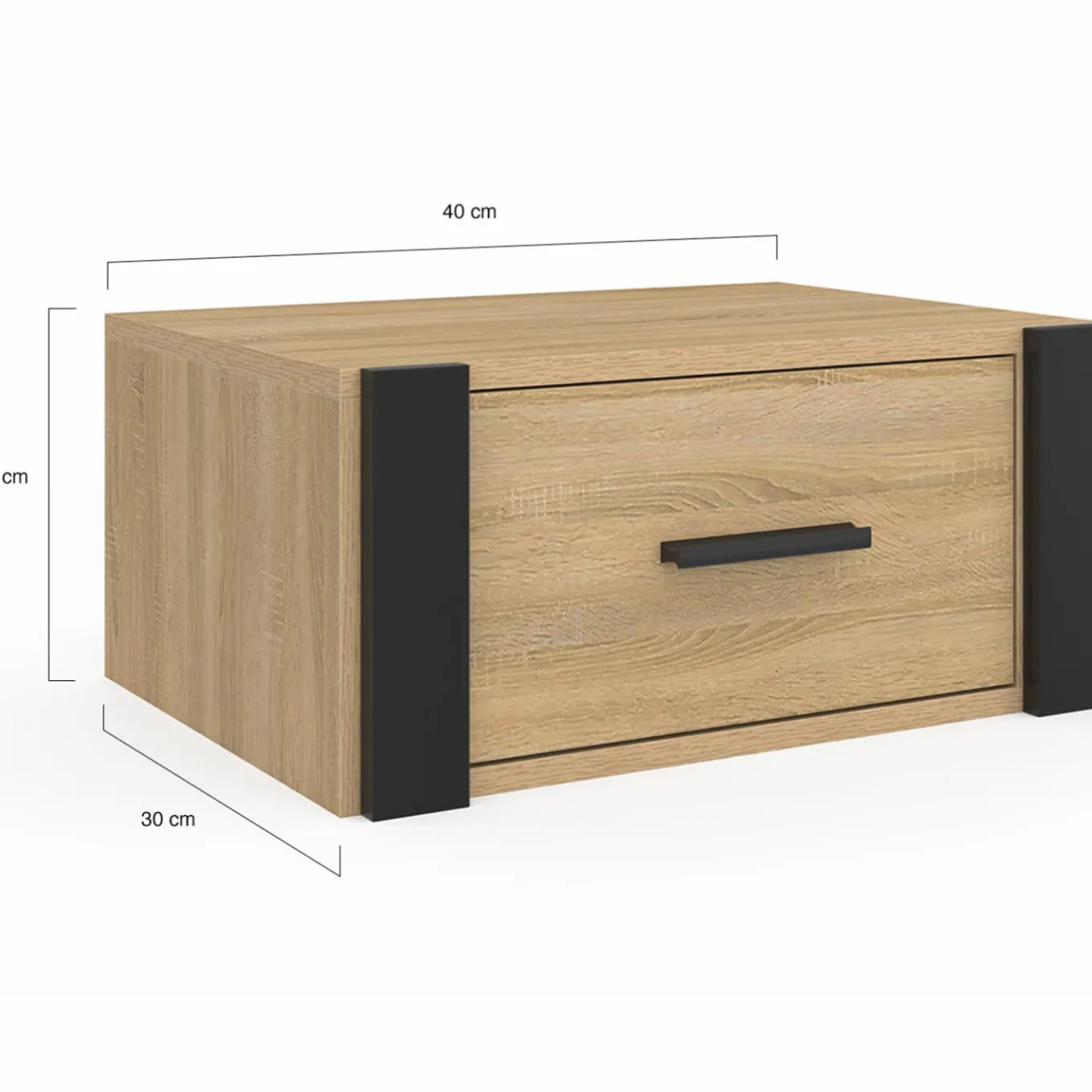 IDMarket Tables de nuit suspendues industrielles avec tiroir et étagère* Meubles Bas|Meubles En Bois