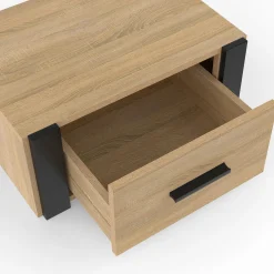 IDMarket Tables de nuit suspendues industrielles avec tiroir et étagère* Meubles Bas|Meubles En Bois
