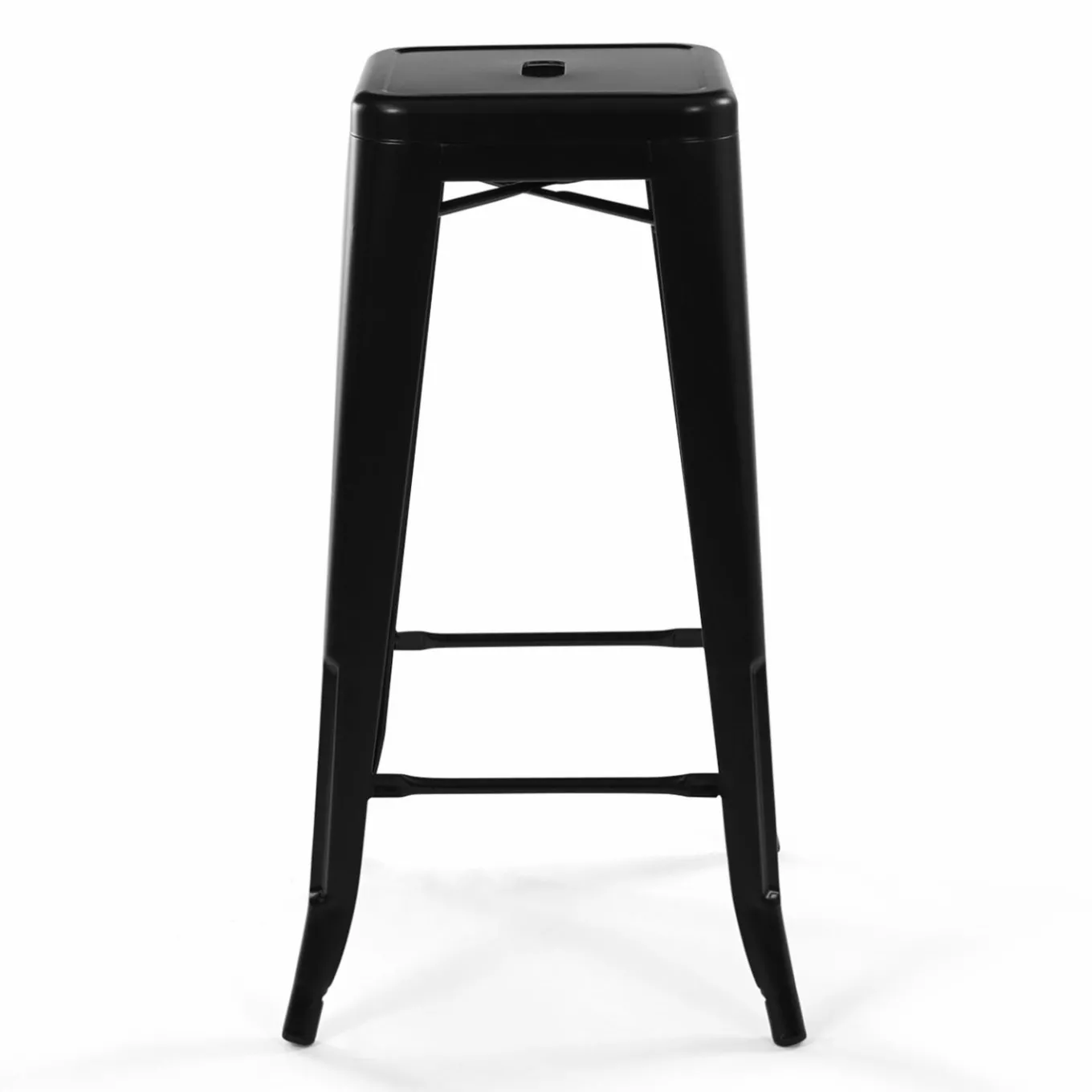 IDMarket Tabouret style industriel noir mat x4* Collection Métal|Collection Industrielle