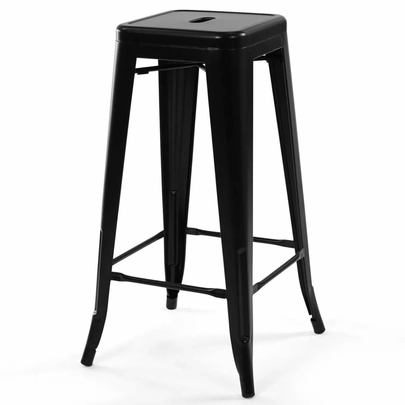 IDMarket Tabouret style industriel noir mat x4* Collection Métal|Collection Industrielle