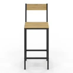 IDMarket Tabourets de bar avec dossier design industriel* Collection Industrielle|Tabourets De Bar