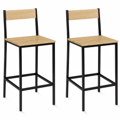 IDMarket Tabourets de bar avec dossier chaise de cuisine style industriel* Tabourets De Bar|Chaises De Bar