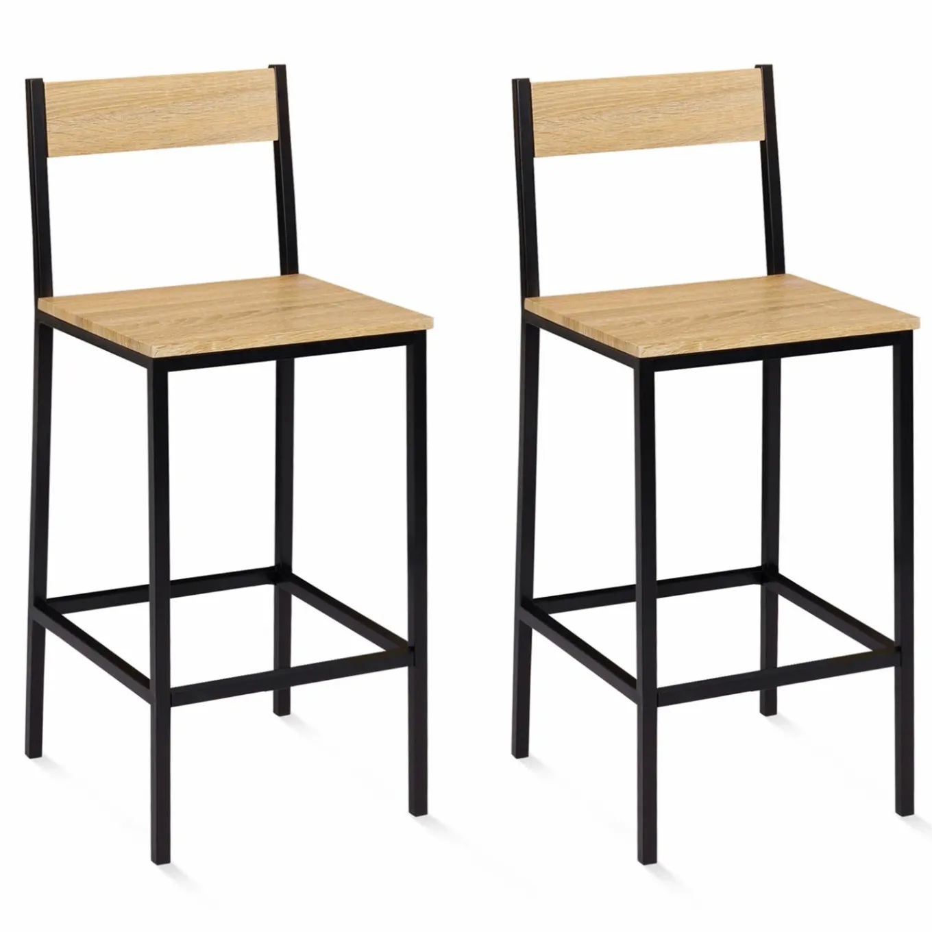 IDMarket Tabourets de bar avec dossier chaise de cuisine style industriel* Tabourets De Bar|Chaises De Bar