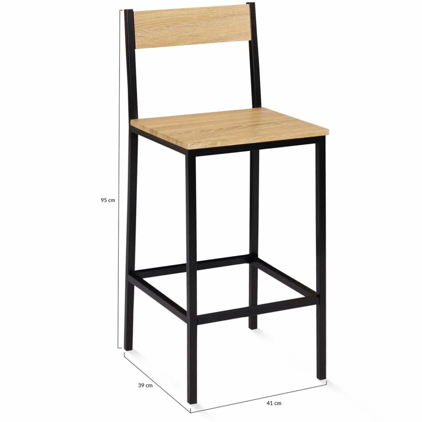 IDMarket Tabourets de bar avec dossier chaise de cuisine style industriel* Tabourets De Bar|Chaises De Bar