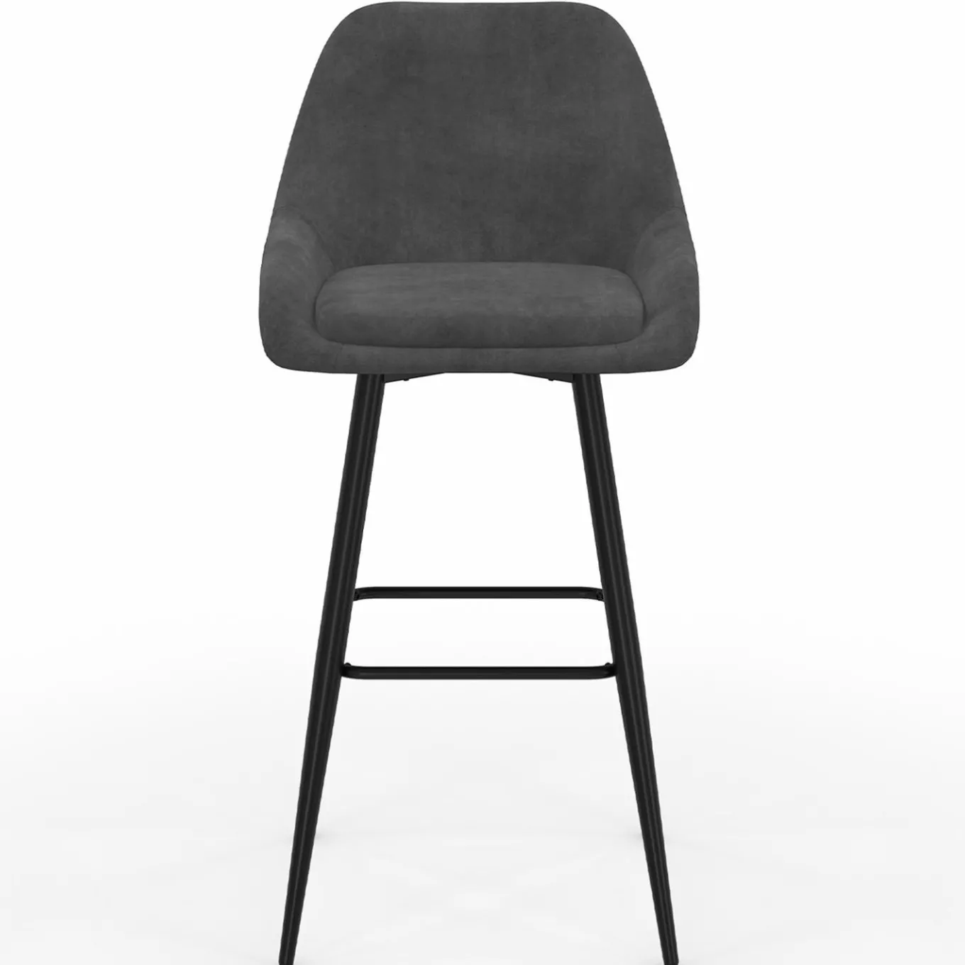 IDMarket Tabourets de bar confortables en velours gris foncé avec accoudoirs* Collection Vintage|Tabourets De Bar