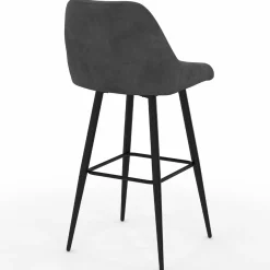 IDMarket Tabourets de bar confortables en velours gris foncé avec accoudoirs* Collection Vintage|Tabourets De Bar