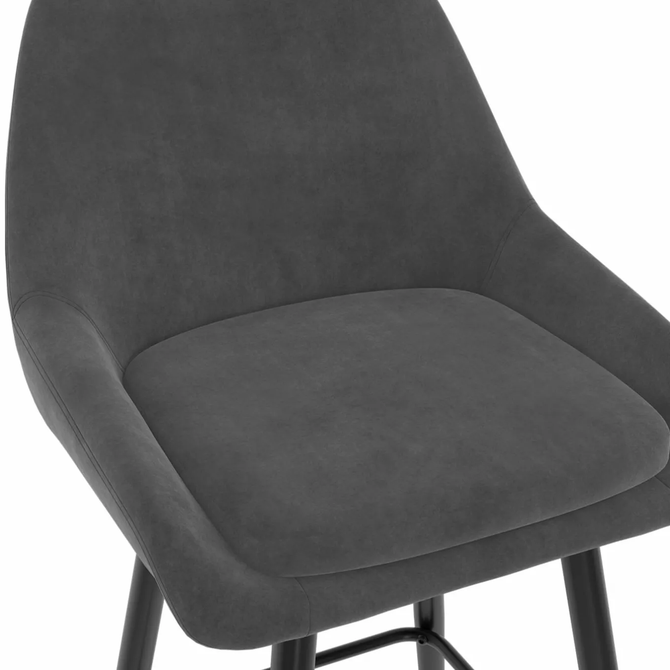 IDMarket Tabourets de bar confortables en velours gris foncé avec accoudoirs* Collection Vintage|Tabourets De Bar