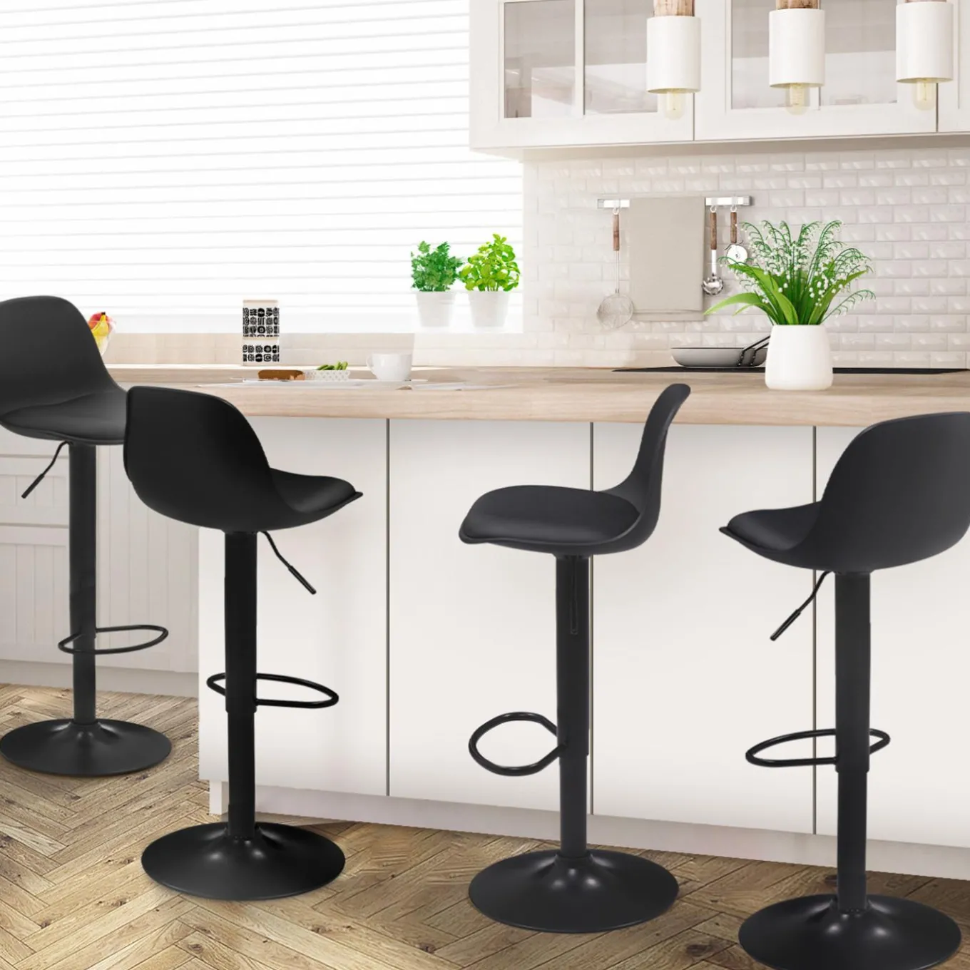 IDMarket Tabourets de bar design noirs* Collection Contemporaine|Tabourets De Bar
