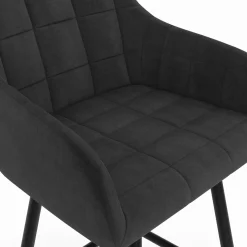 IDMarket Tabourets de bar en velours gris foncé avec accoudoirs : lot de 2* Collection Vintage|Chaises De Bar