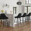 IDMarket Tabourets de bar en velours noir* Tabourets De Bar|Chaises De Bar