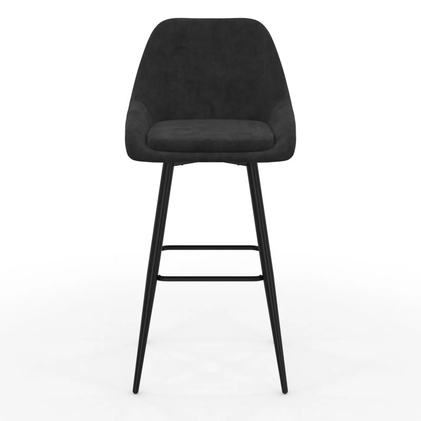 IDMarket Tabourets de bar en velours noir* Tabourets De Bar|Chaises De Bar