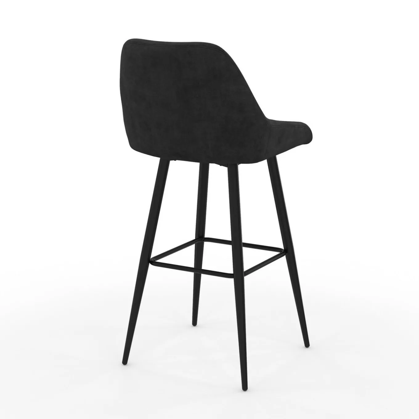 IDMarket Tabourets de bar en velours noir* Tabourets De Bar|Chaises De Bar