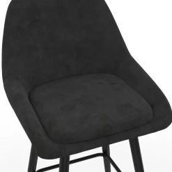 IDMarket Tabourets de bar en velours noir* Tabourets De Bar|Chaises De Bar