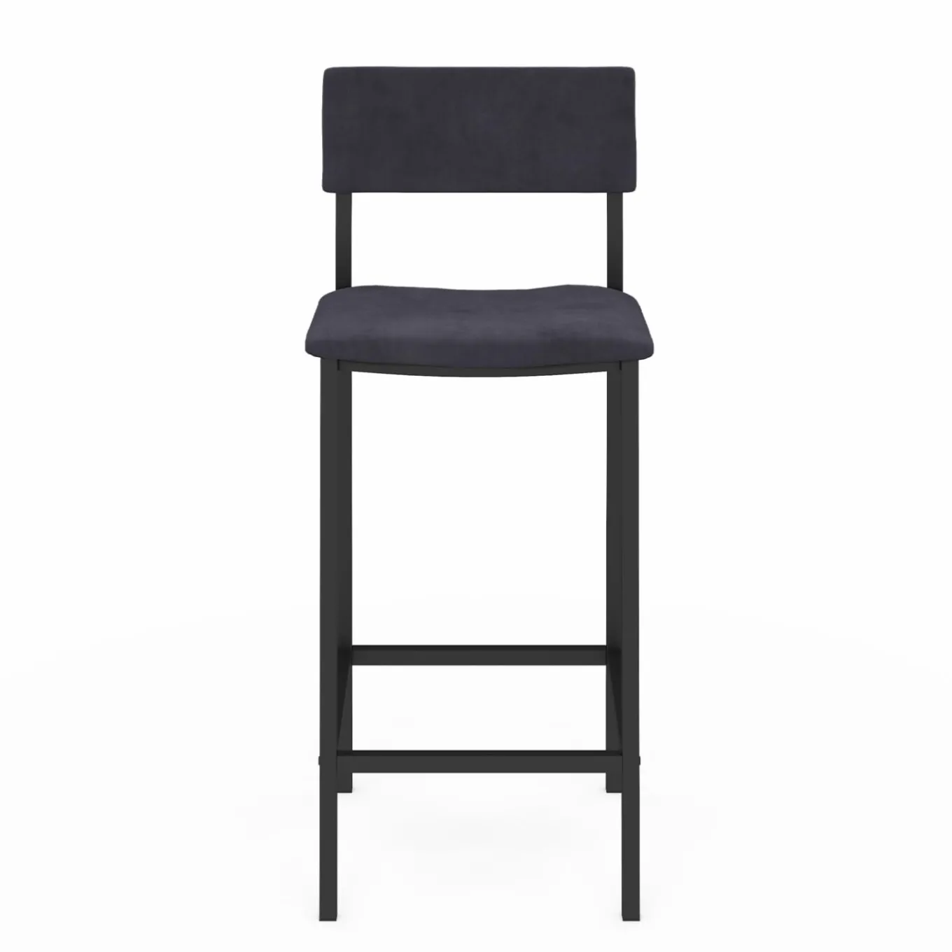 IDMarket Tabourets de bar en velours et métal gris anthracite : lot de 4* Tabourets De Bar