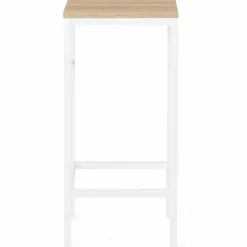 IDMarket Tabourets de bar métal blanc et bois style industriel* Tabourets De Bar|Collection Industrielle