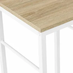 IDMarket Tabourets de bar métal blanc et bois style industriel* Tabourets De Bar|Collection Industrielle