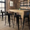 IDMarket Tabourets de bar métal noir avec dossier* Collection Métal|Collection Industrielle